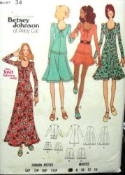 6530 BETSEY JOHNSON KNIT 1-2 PC DRESS 4 LENGTHS PATTERN 8